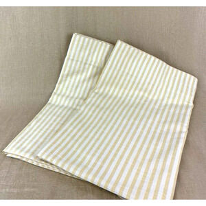 2 CROSCILL Yellow Striped Window Valance Double Sided 17" x 90" Each
